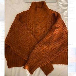 Beautiful burnt orange thick sweater mockneck